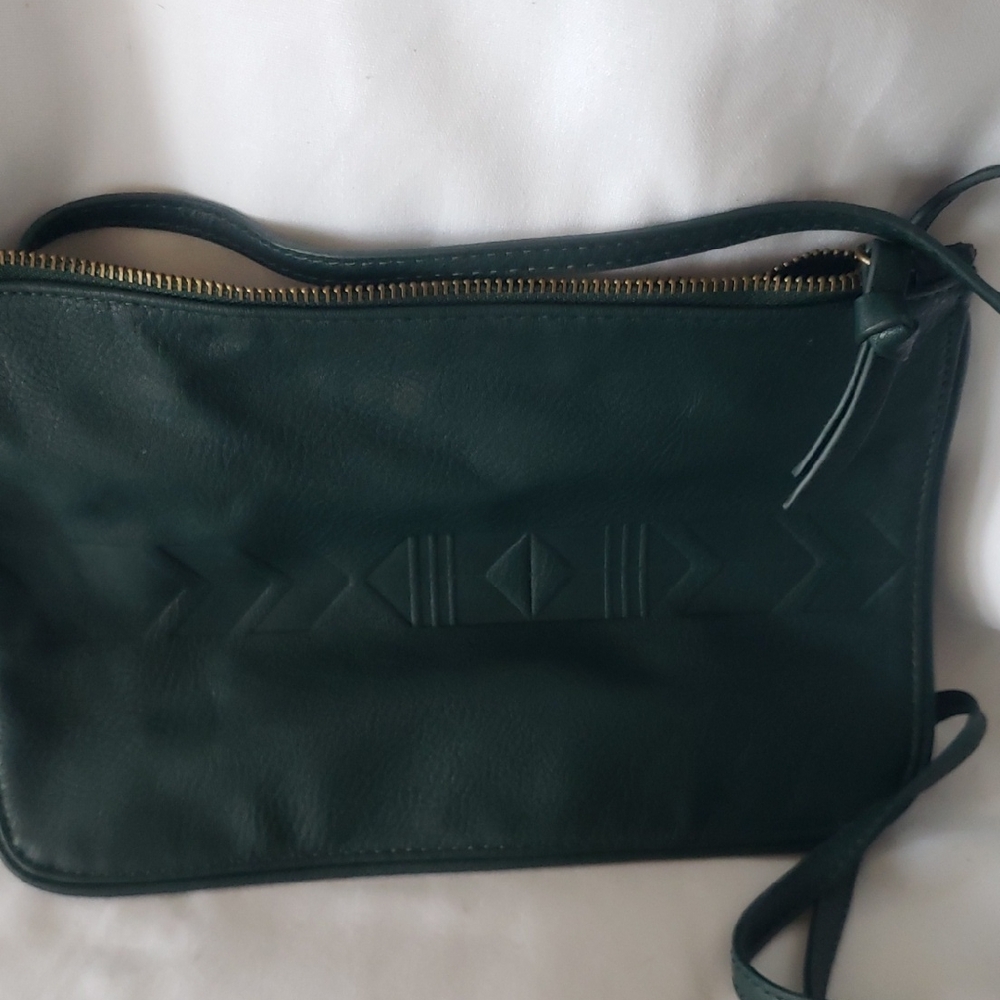 Elegant Dark Green Wristlet Clutch Non Leather.
